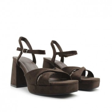 sandalias marron plataforma​