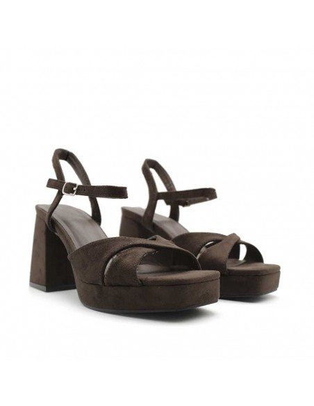 sandalias marron plataforma​