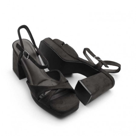 sandalias negras fiesta comodas​