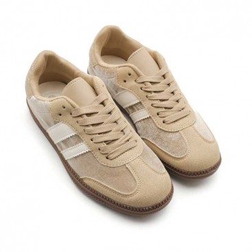 zapatillas beige terciopelo mujer