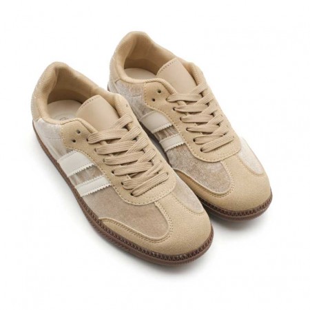 zapatillas beige terciopelo mujer