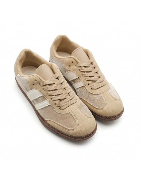 zapatillas beige terciopelo mujer