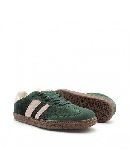 Zapatilla terciopelo verde mujer