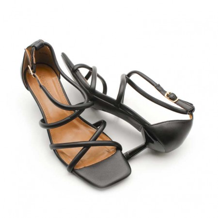 sandalias negras fiesta bajas