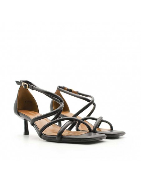 sandalias negras tacon comodas​