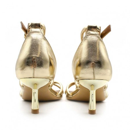 sandalias doradas​ fiesta comodas