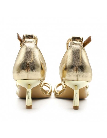 sandalias doradas​ fiesta comodas