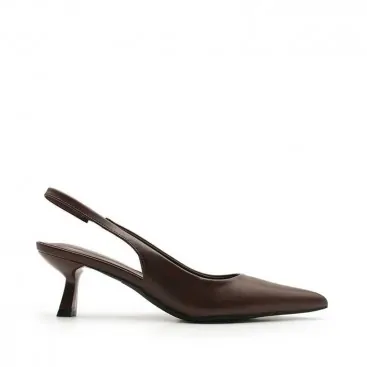 stiletto marron tacon​ bajo
