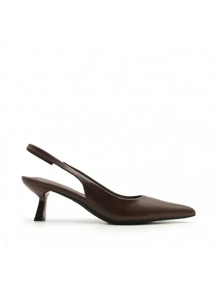 stiletto marron tacon​ bajo