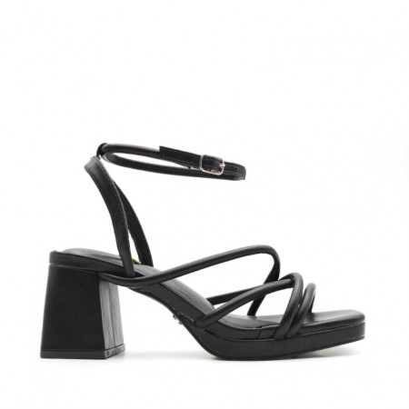 sandalias mujer tiras negras​