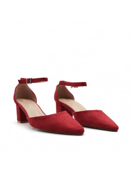 Zapatos rojos tacón ancho
