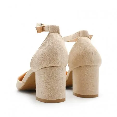 Zapatos beige vestir mujer