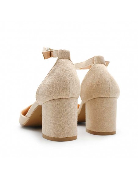 Zapatos beige vestir mujer