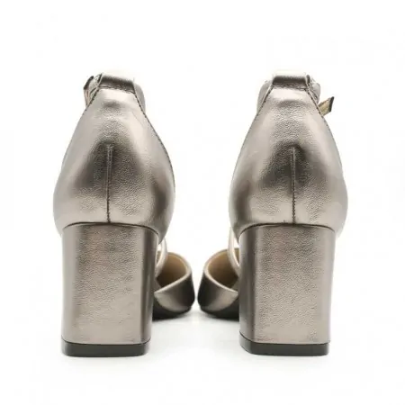 zapatos tacon gris plomo​