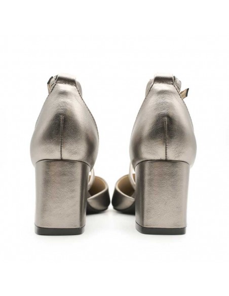 zapatos tacon gris plomo​