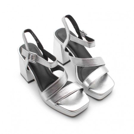 sandalias plateadas plataforma
