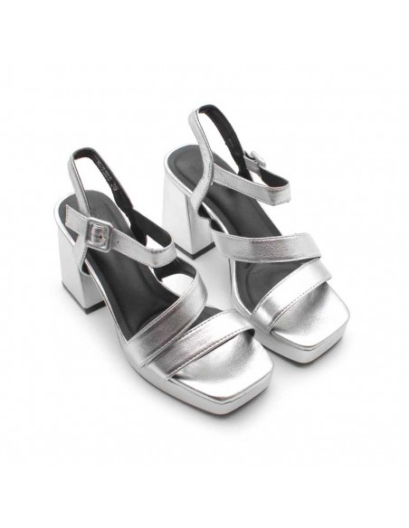 sandalias plateadas plataforma
