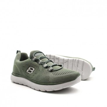 Detalle cordones elásticos zapatilla verde caqui