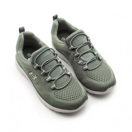 Zapatilla Memory Foam verde caqui mujer vista superior