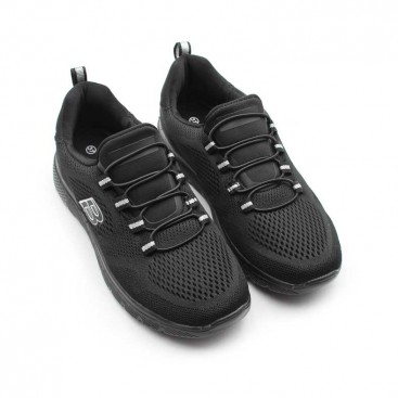 Zapatilla deportiva negra mujer con malla transpirable