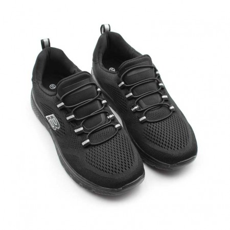 Zapatilla deportiva negra mujer con malla transpirable