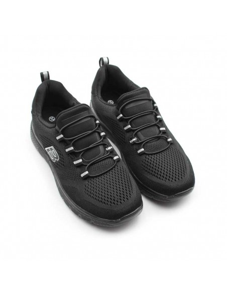 Zapatilla deportiva negra mujer con malla transpirable