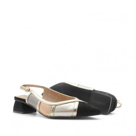 zapatos slingback​ metalizados