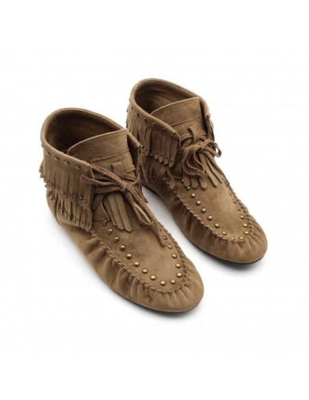 botines boho flecos​