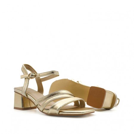 sandalias doradas tiras comodas