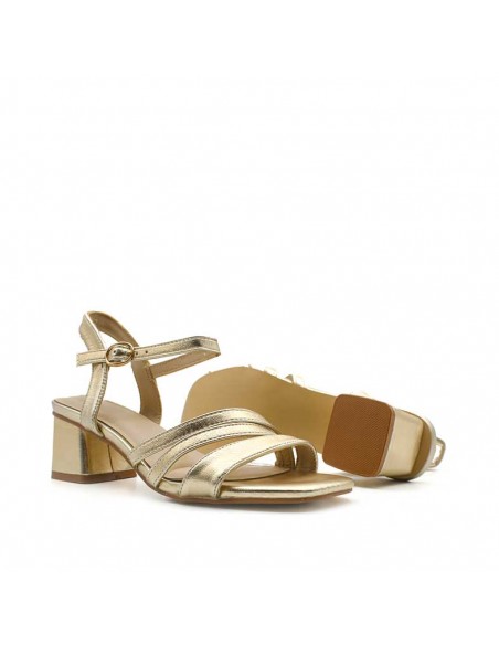 sandalias doradas tiras comodas