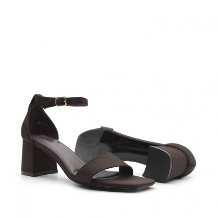 sandalias tacon medio marrones