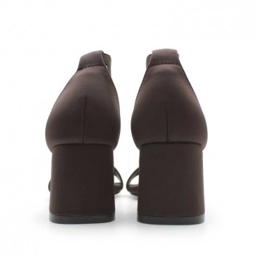 sandalia marron tacon clasica