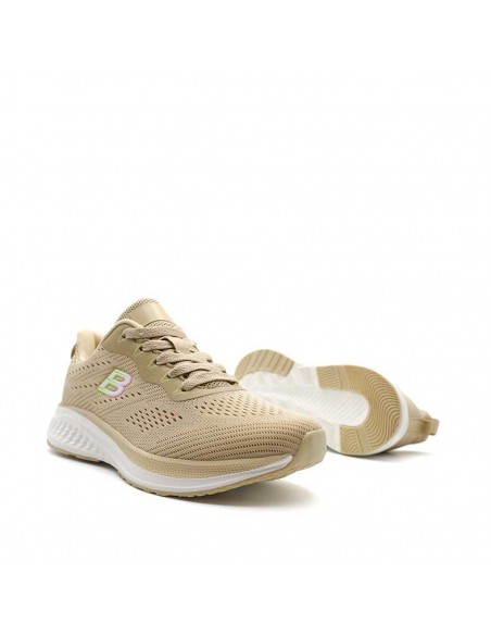 Zapatilla beige mujer con suela ligera de goma y EVA