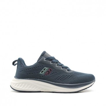Zapatilla azul marino con memory foam mujer vista lateral