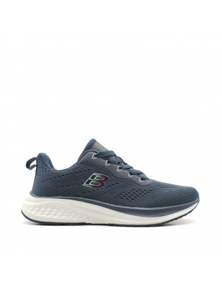 Zapatilla azul marino con memory foam mujer vista lateral