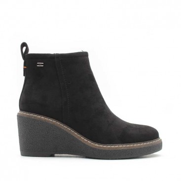 Botín negro mujer cuña