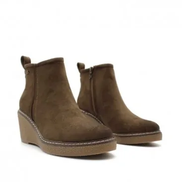 Botín cuña marrón cómodo
