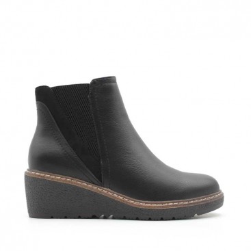 botines negros cuña mujer​