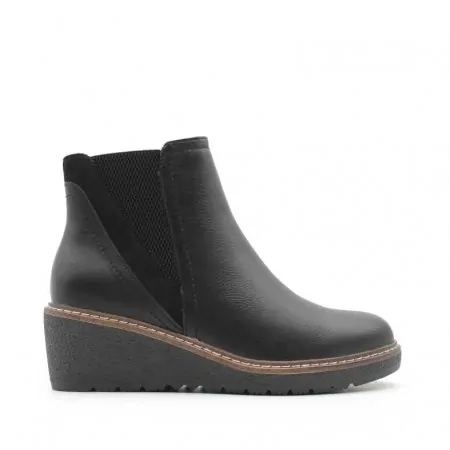 botines negros cuña mujer​