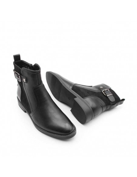 botines negros planos mujer​