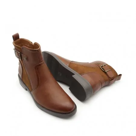 botines planos camel mujer​