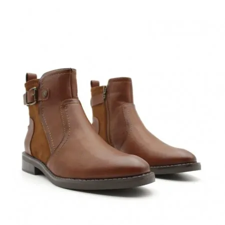 botin camel mujer plano​