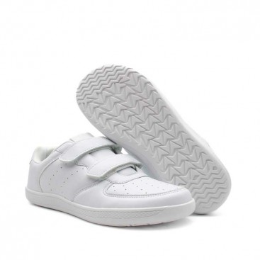 Zapatilla barefoot blanca drop 0 mujer y cadete