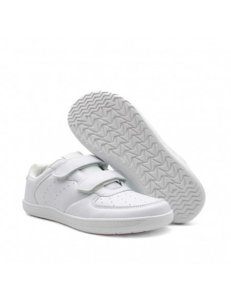Zapatilla barefoot blanca drop 0 mujer y cadete