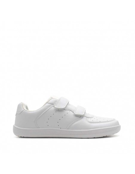 Zapatilla barefoot blanca con doble velcro