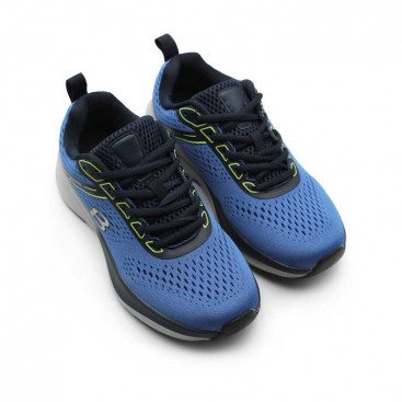 Zapatilla running azul mujer con malla transpirabl