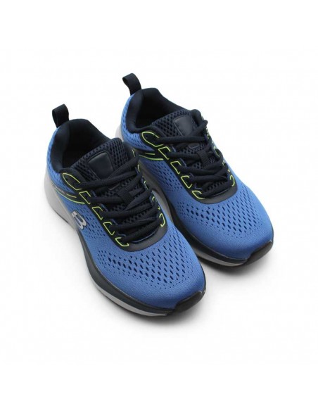 Zapatilla running azul mujer con malla transpirabl
