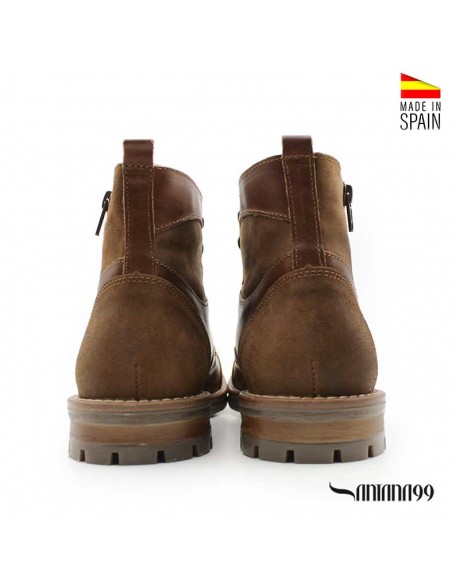 Bota camel hombre con suela de goma dentada