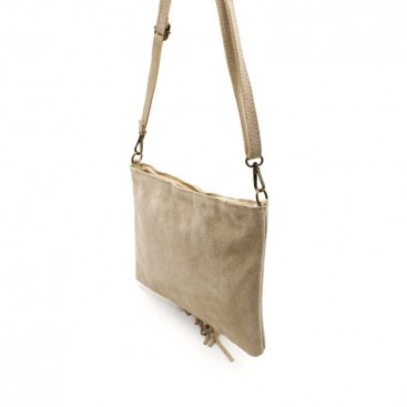 Bolso Beige Flecos Serraje