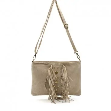 Bolso Serraje Beige Mujer